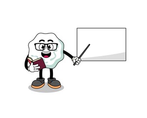 Mascot cartoon of chewing gum teacher