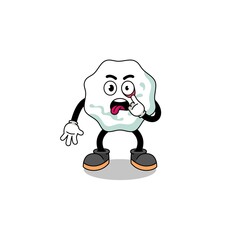 Character Illustration of chewing gum with tongue sticking out