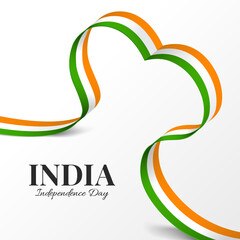 Vector Illustration of India Independence Day. Ribbon
