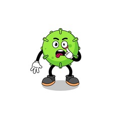 Character Illustration of virus with tongue sticking out