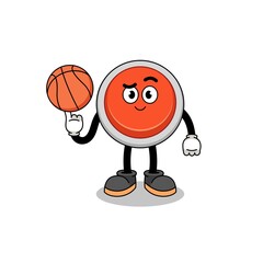 emergency button illustration as a basketball player