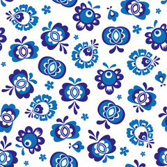 Seamless pattern made from folklore ormaments (Moravia - Slovacko) - 514158117