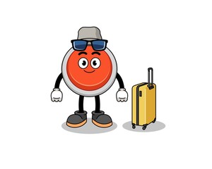 emergency button mascot doing vacation