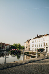 Bruges, belgium 2022-06-20: the city bruges of the country belgium during the summer