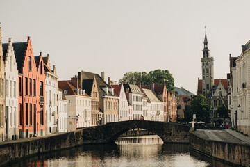 Obraz premium Bruges, belgium 2022-06-20: the city bruges of the country belgium during the summer