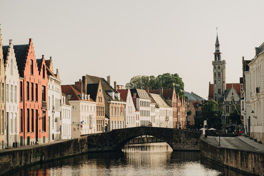 Bruges, Belgium 2022-06-20: The City Bruges Of The Country Belgium During The Summer