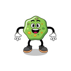 puke cartoon with surprised gesture