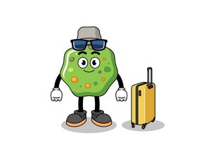 puke mascot doing vacation