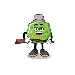 Cartoon Illustration of puke hunter