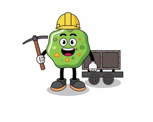Mascot Illustration of puke miner