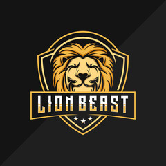 Lion esport and sport mascot logo vector illustration
