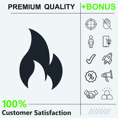 Fire icon graphic elements for your work
