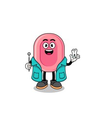 Illustration of soap mascot as a dentist