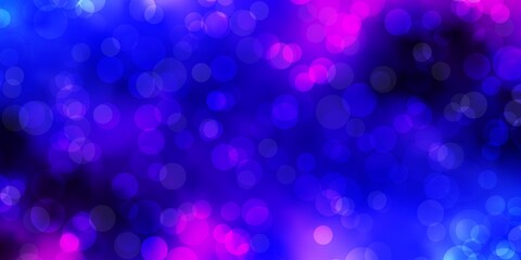 Dark Pink, Blue vector pattern with spheres.