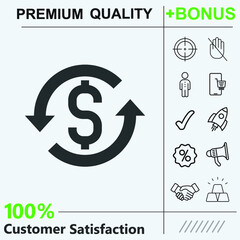 money back icon graphic elements for your work