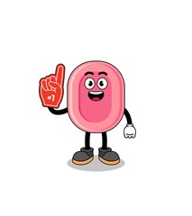 Cartoon mascot of soap number 1 fans