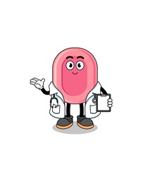 Cartoon mascot of soap doctor