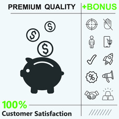 Account bank icon graphic elements for your work