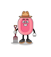 Cartoon mascot of soap farmer