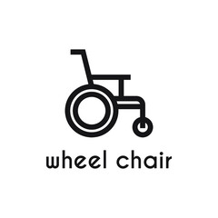 simple black wheel chair icon