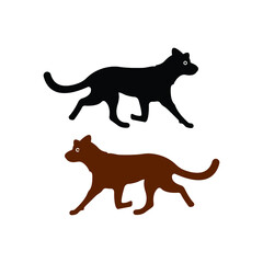 Black and brown dog vector logo