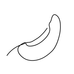 One line peach vector illustration. Minimalist line art peach piece drawing.