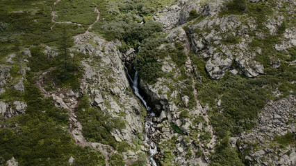 Waterfall in mountains of Altai