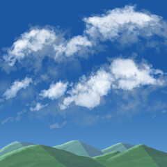 青空と雲と山