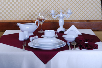 Luxury and elegant porcelain dinner set with a classy golden design.