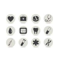 Medical and dental icons set.