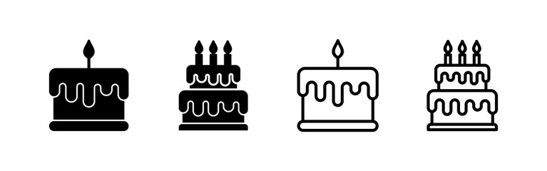 Cake icon vector. Cake sign and symbol. Birthday cake icon