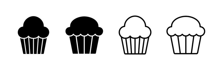 Cup cake icon vector. Cup cake sign and symbol