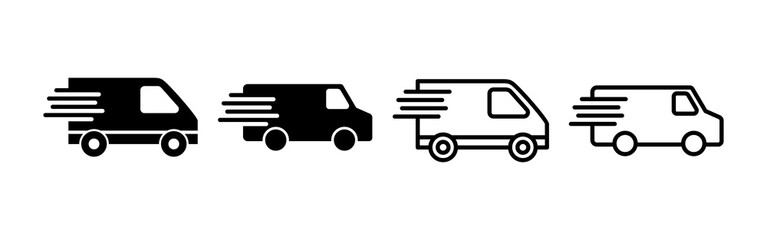 Delivery truck icon vector. Delivery truck sign and symbol. Shipping fast delivery icon