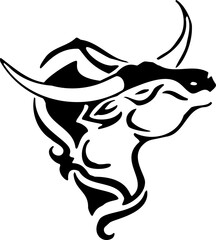 Ox - Wild Animals - Logo Animal Vector, Animal Silhouette Stencil