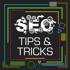 SEO Tips And Tricks Lines Squares Shapes Dark Colorful 