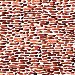 Cartoon brick or stone wall. Watercolor seamless pattern