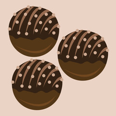 Sweet chocolate balls vector illustration for graphic design and decorative element