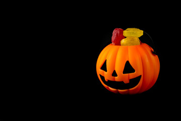 Halloween pumpkin on black background