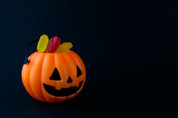 Halloween pumpkin on black background