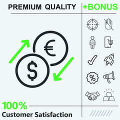 Money exchange, dollar, euro icon graphic elements for your work