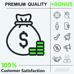 Money bag icon graphic elements for your work