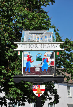 Village Sign, Thornham, Norfolk, England