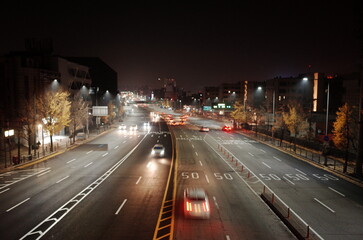 Fototapeta na wymiar Night road in Seoul, Korea