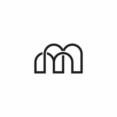 letter m big small infinity line logo vector