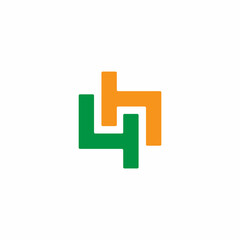 letter 4h simple colorful geometric logo vector