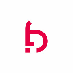 letter b simple exclamation red line logo vector