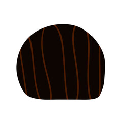 Chocolate candy on a white background.