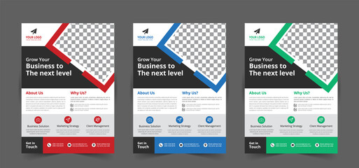 Creative flyer corporate marketing company modern simple unique trendy latest brochure magazine leaflet abstract flyer bundle design template for your business