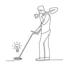 Businessman, engineer search idea.