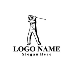 Golf sports themed vector logo
